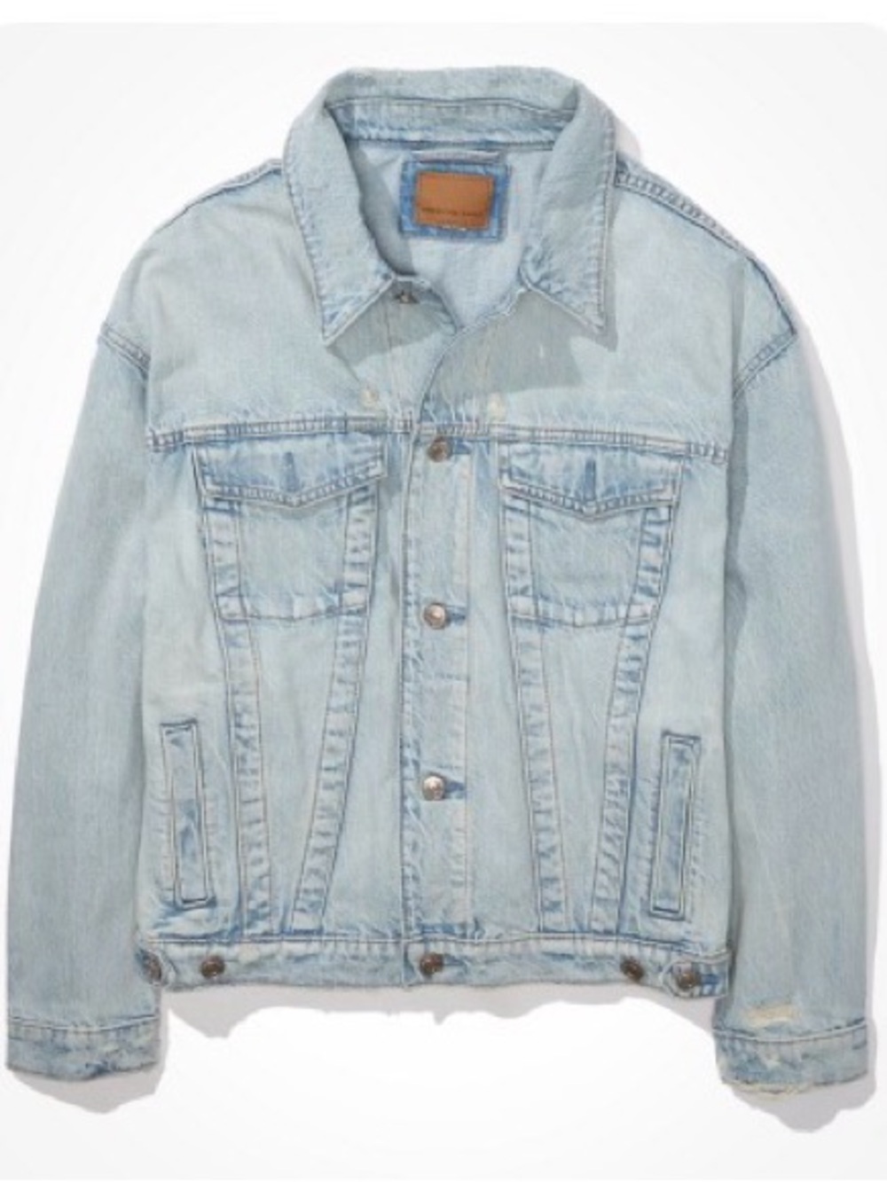 American Eagle Outfitters 90s Boyfriend Oversized Light Blue Denim Jacket
